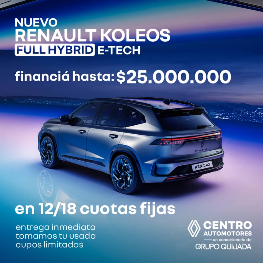 Renault Koleos Full Hybrid E-Tech - Financiación hasta $25.000.000 en 12/18 cuotas fijas, entrega inmediata, toman usado