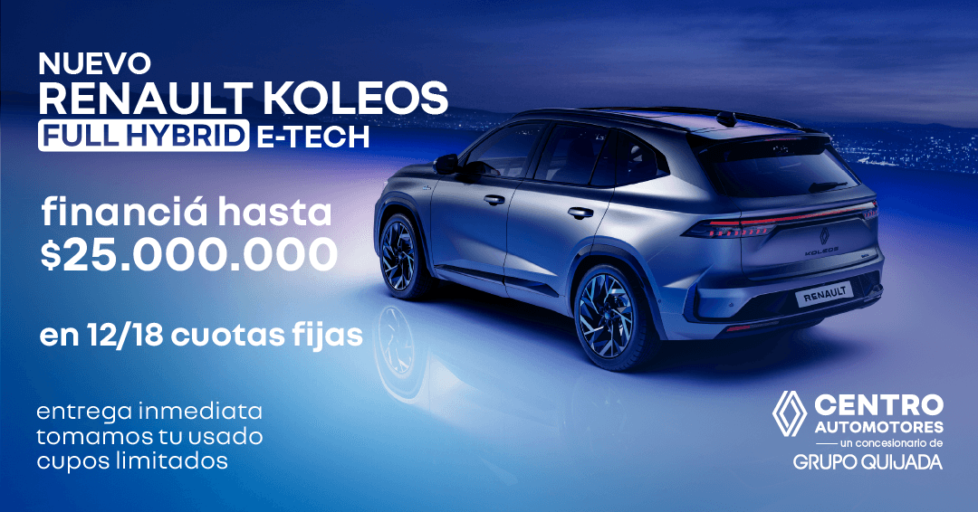 Renault Koleos Full Hybrid E-Tech - Financiación hasta $25.000.000 en 12/18 cuotas fijas, entrega inmediata, toman usado