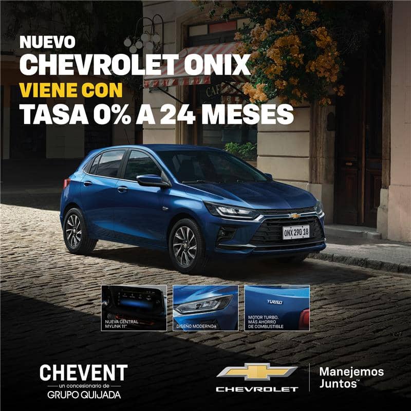 Chevrolet Onix - Tasa 0% a 24 meses